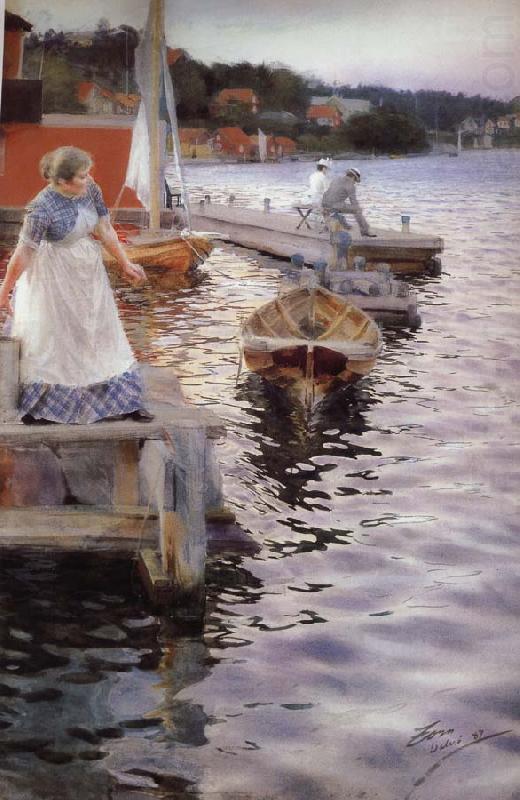 Anders Zorn Vagskvalp(Lappings of the waves) china oil painting image